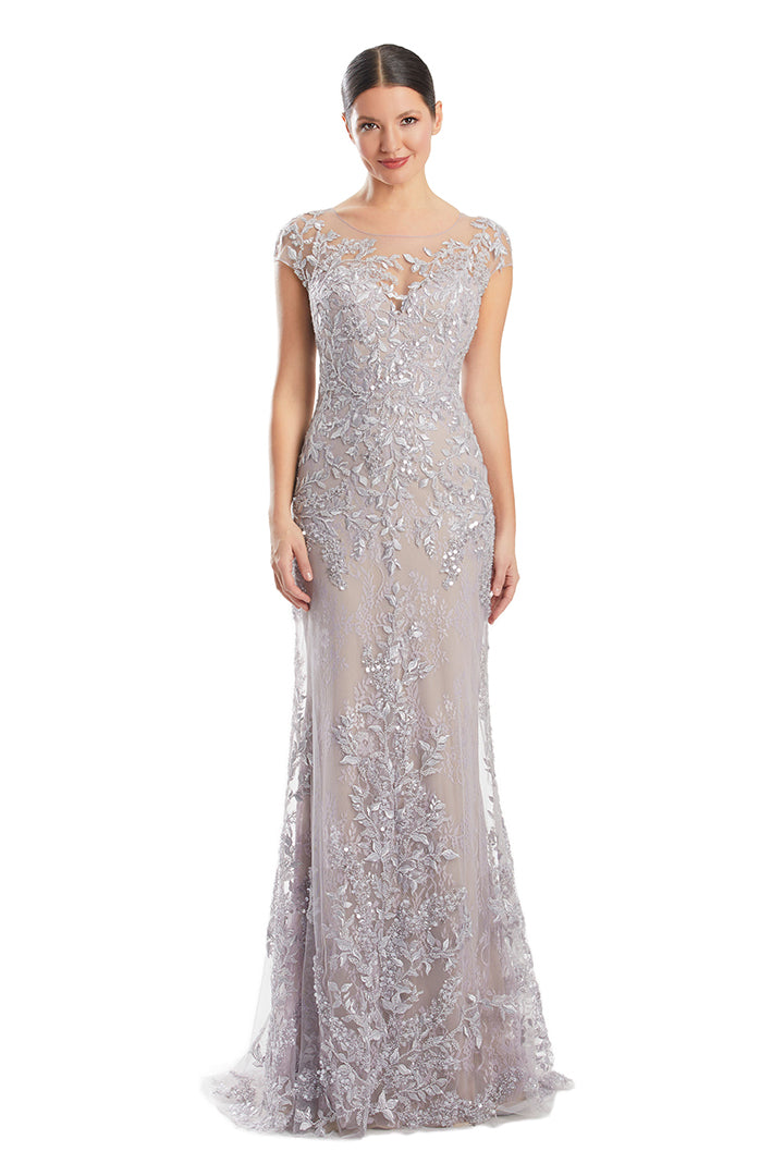 Alexander by Daymor 1973S24 Beaded Applique Long Mother of the Bride Formal Dress