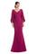Mother of the Bride Dresses Long Mother of the Bride Pletaed Formal Dress Magenta