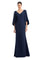 Mother of the Bride Dresses Long Mother of the Bride Pletaed Formal Dress Navy