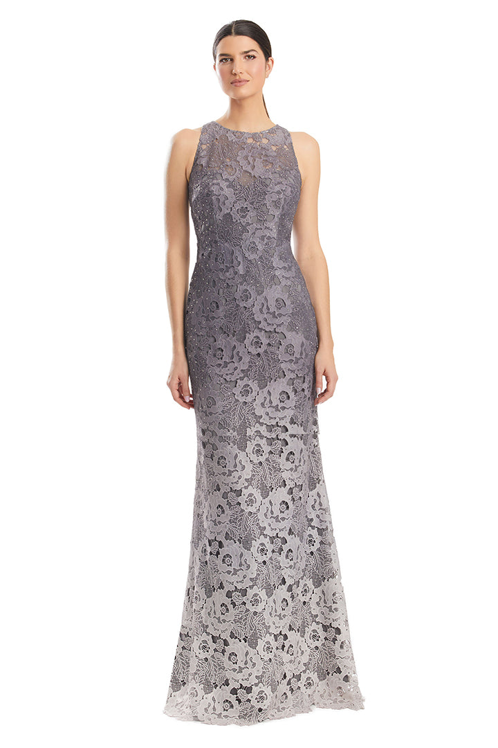 Formal Dresses Long Beaded Lace Formal  Evening Dress Mocha Ombre