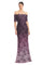 Formal Dresses Beaded Long Formal Ombre Lace Evening Dress Aubergine Ombre