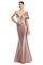Prom DressesPleated Long Mermaid Formal Evening Prom Dress Frosted Blush