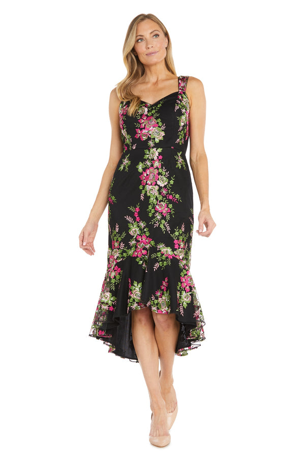 Floral Print High Low Dress Cocktail R&M Richards