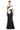 Formal Dresses Fitted Long Formal Peplum Evening Dress Black/White