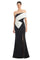 Formal Dresses Fitted Long Formal Peplum Evening Dress Black/White