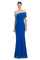 Formal Dresses Fitted Long Formal Peplum Evening Dress Blue