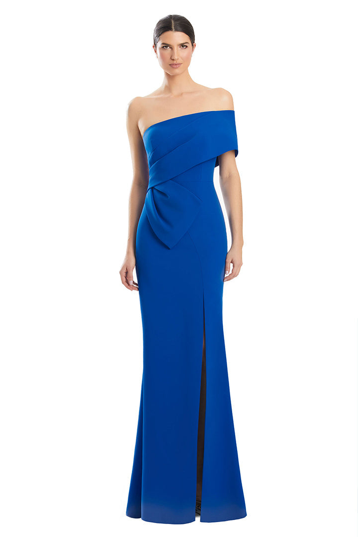 Formal Dresses Fitted Long Formal Peplum Evening Dress Blue