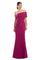 Formal Dresses Fitted Long Formal Peplum Evening Dress Magenta