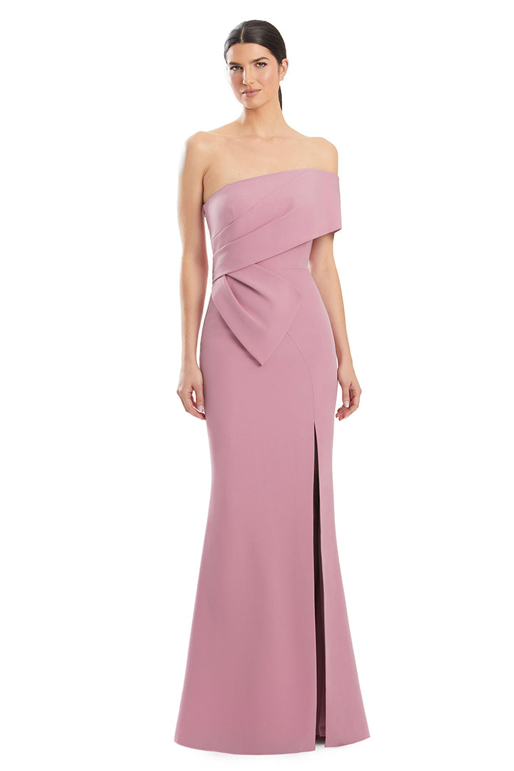 Alexander by Daymor 1981S24 Fitted Long Formal Peplum Evening Dress