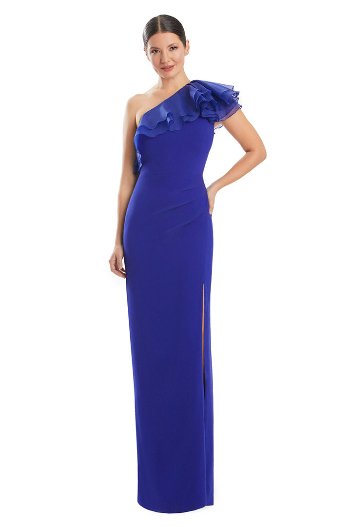 Formal DressesFitted Ruffled Long Formal Evening Dress Sapphire