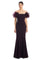 Formal Dresses Formal Long Fitted Ruffled Evening Dress Aubergine