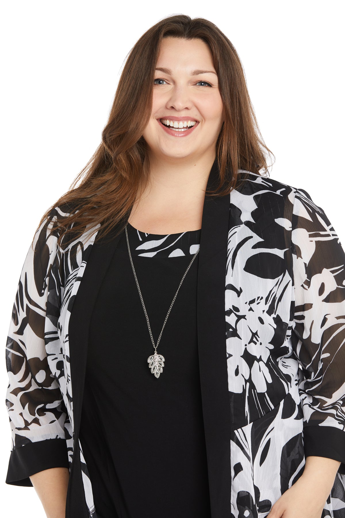 R&M Richards 1984W Short Plus Size Printed Jacket Dress