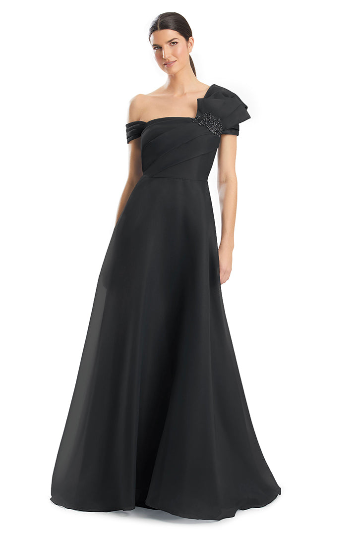 Alexander by Daymor 1985S24 Pleated Ballgown Long Formal Beaded Prom Dress