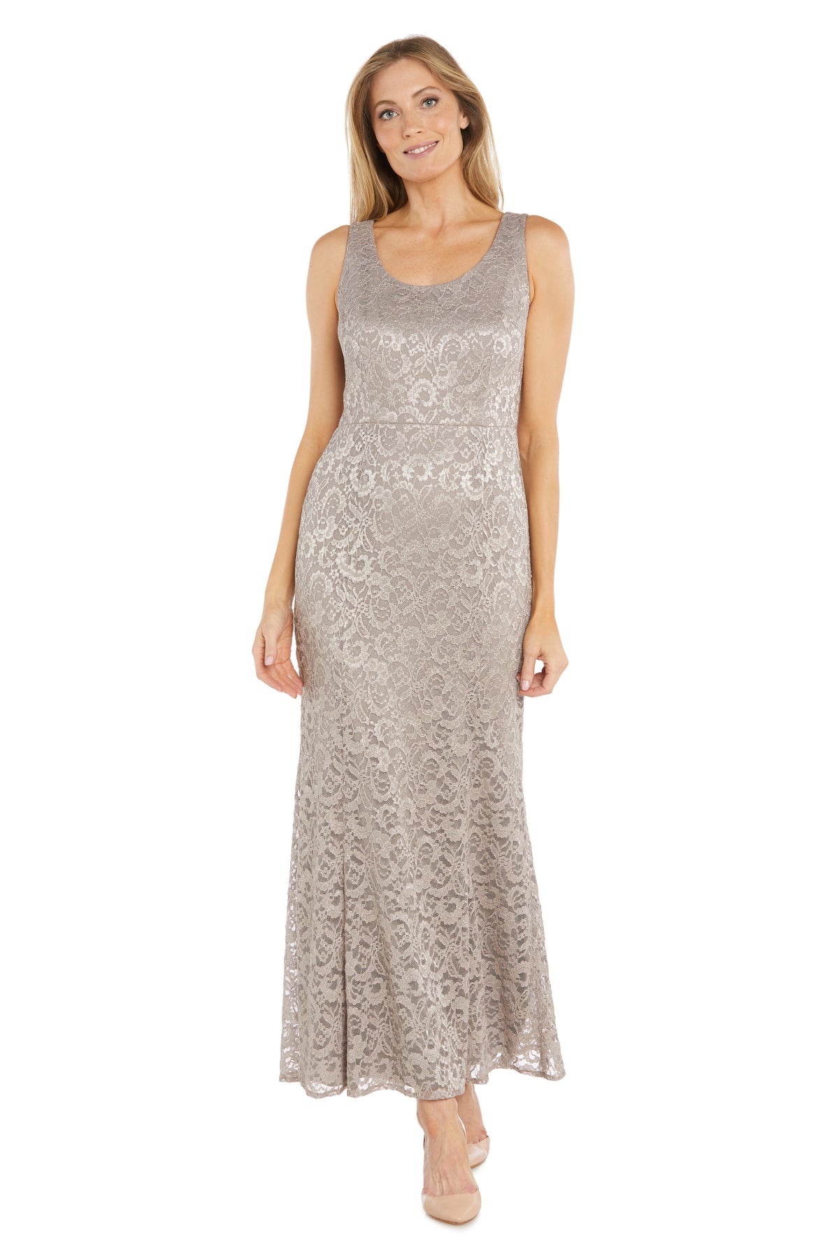 R&M Richards 1985 Long Glitter Lace Mother of the Bride Jacket Dress