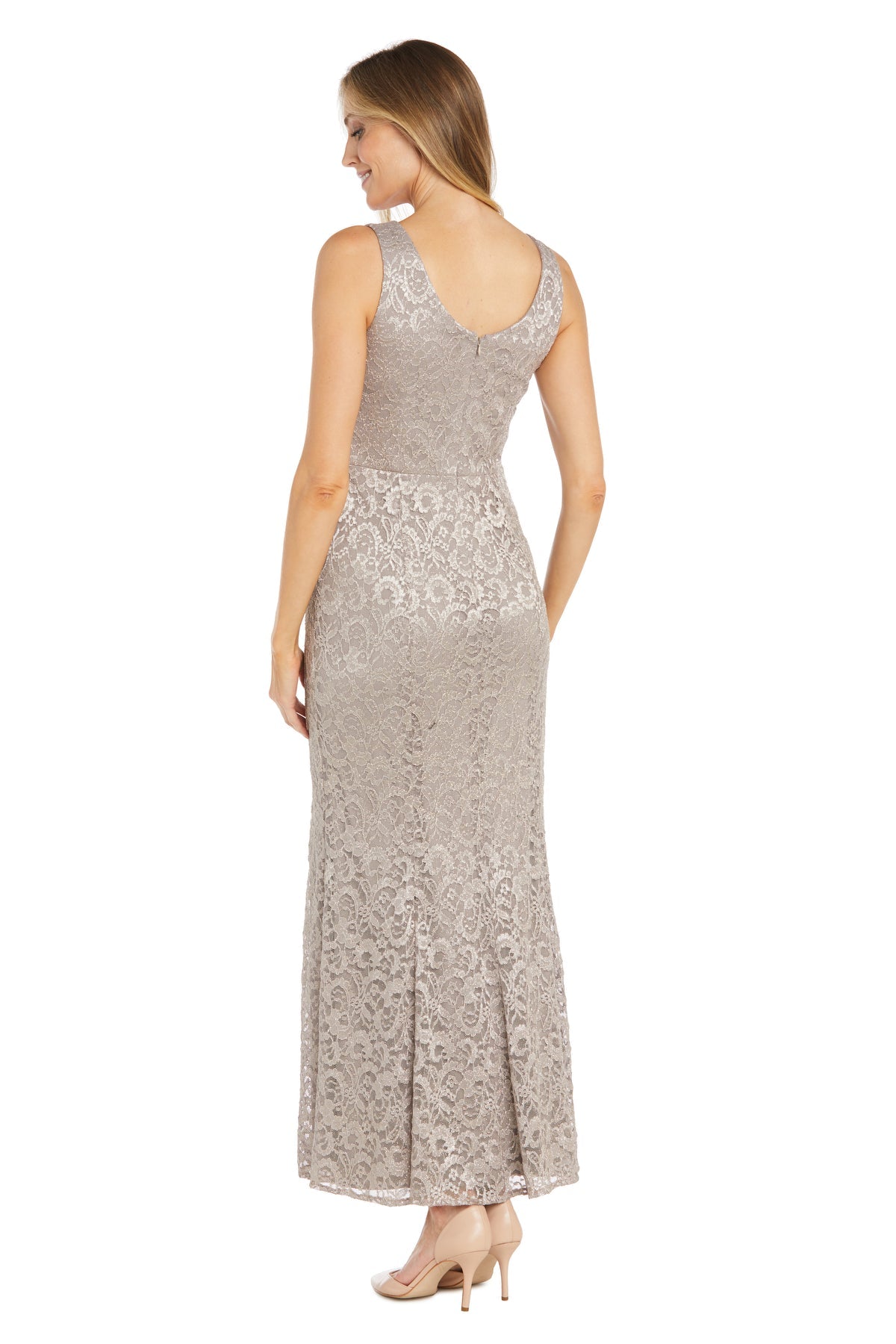 R&M Richards 1985 Long Glitter Lace Mother of the Bride Jacket Dress