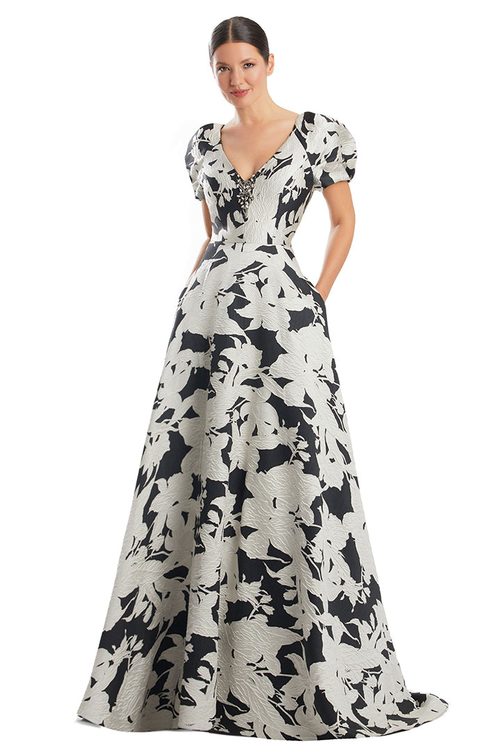 Alexander by Daymor 1987S24 Beaded A Line Long Floral Evening Formal Dress