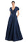 Formal Dresses Beaded A Line Long Floral Evening Formal Dress Navy