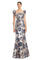 Formal Dresses Metallic Long Formal Fitted Floral Evening Dress Bel Air Blue/Multi