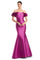 Prom Dresses Long Formal Floral Applique Mermaid Prom Dress Fuchsia