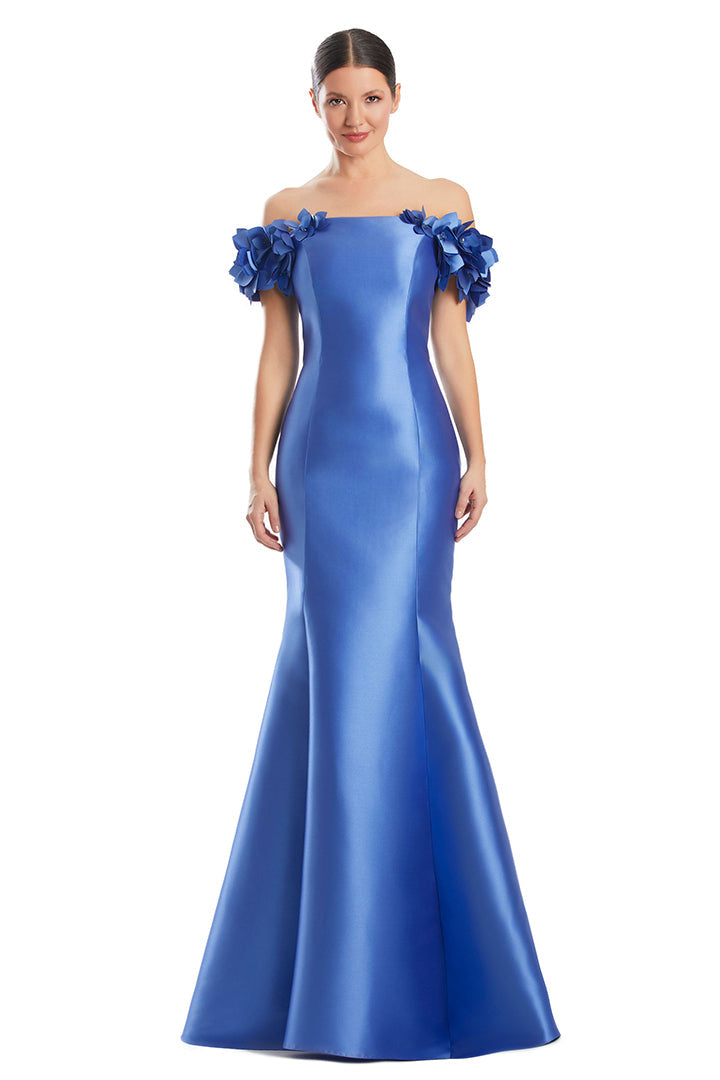 Prom Dresses Long Formal Floral Applique Mermaid Prom Dress Periwinkle