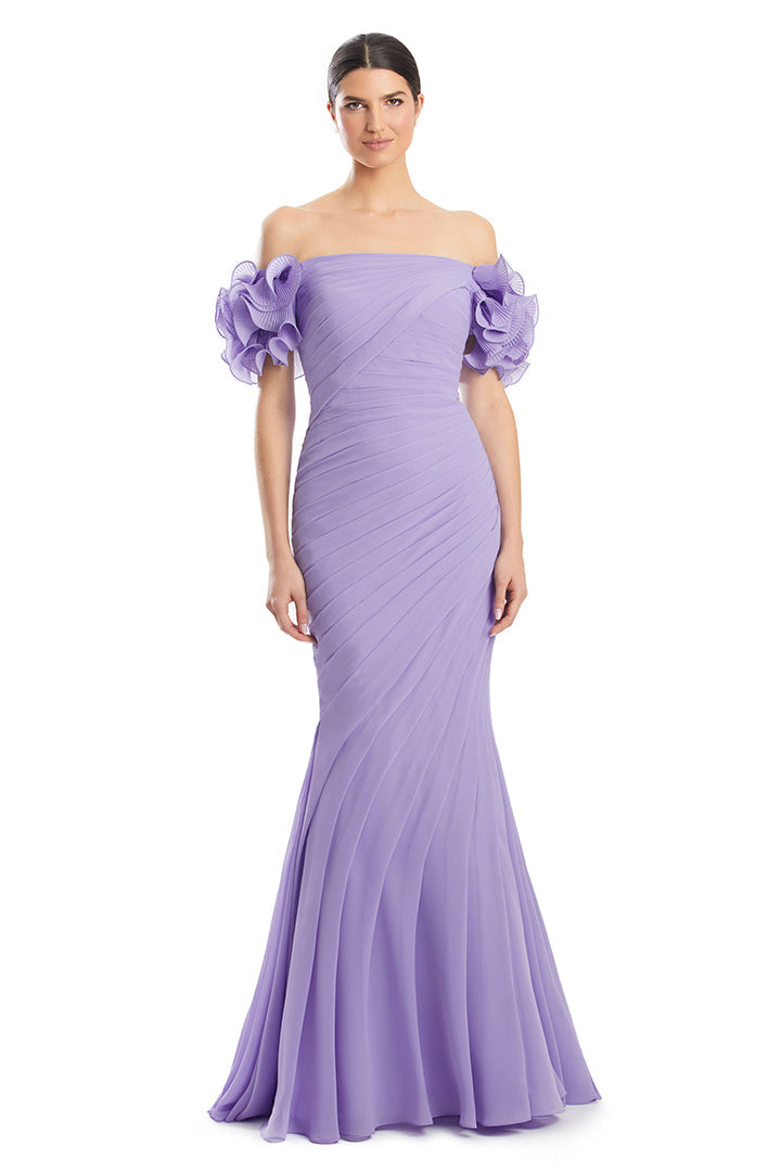 Alexander by Daymor 1992S24 Pleated Long Formal Ruffle Prom Dress