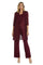 Pant Suit Long Formal Metallic Lace Pant Suit Merlot