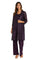 Pant Suit Long Formal Metallic Lace Pant Suit Plum