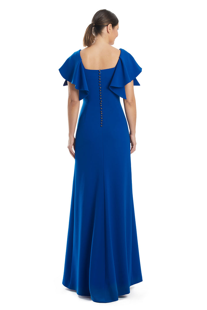 Formal Dresses A Line Formal Flutter Sleeve Evening Dress Blue