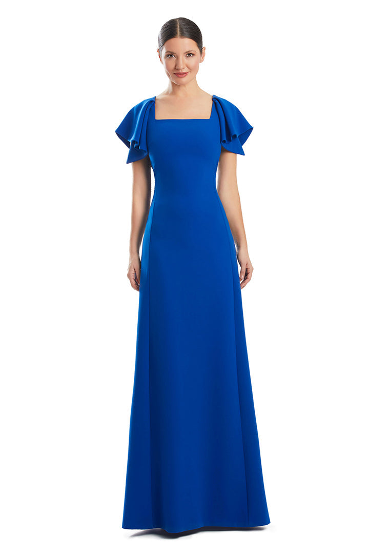 Formal Dresses A Line Formal Flutter Sleeve Evening Dress Blue