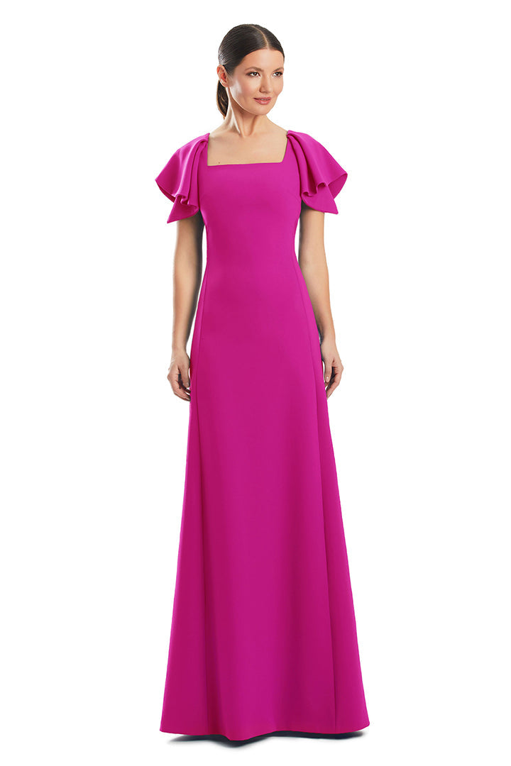Formal Dresses A Line Formal Flutter Sleeve Evening Dress Cherry