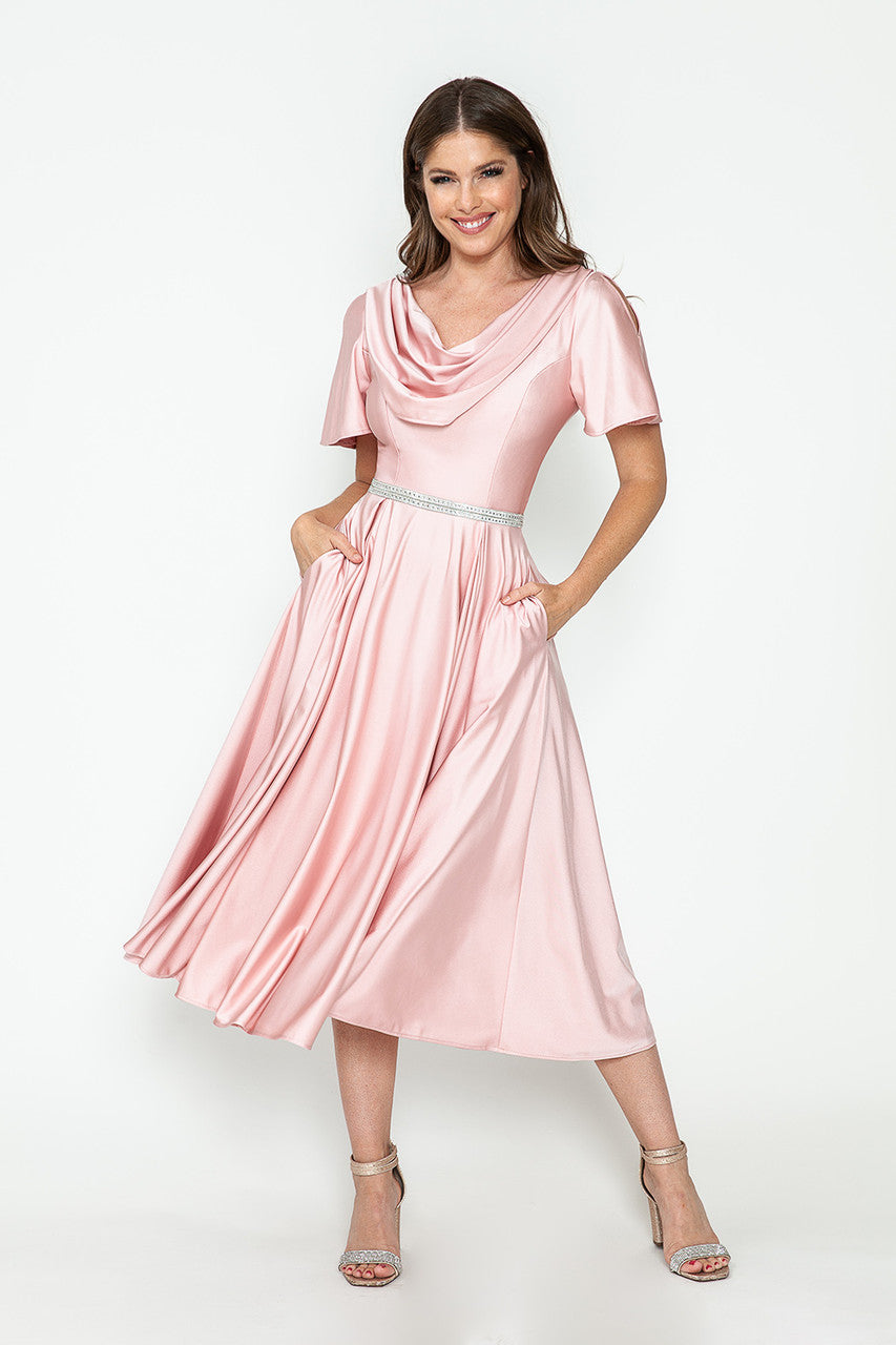 Cocktail Dresses Pleated A Line Cocktail Dress Lenovia 5296 Blush