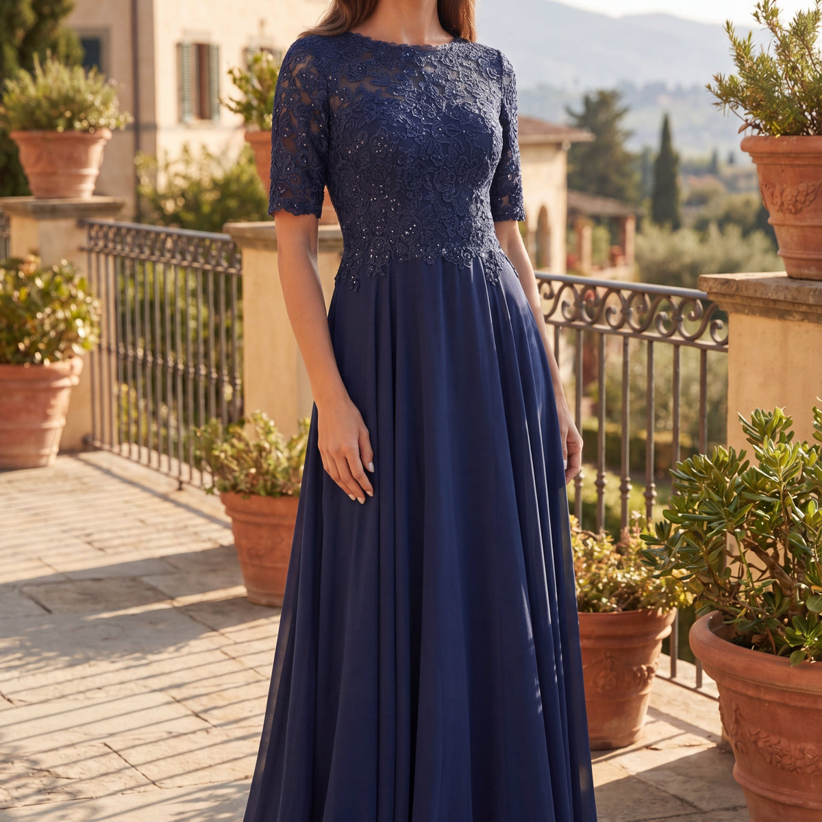 dress navy lace Long Sleeve Evening With Ruching And Details in Blue and a seamed bustier bodice with grosgrain ribbon accents Navy Blue Lace Homecoming Dresses