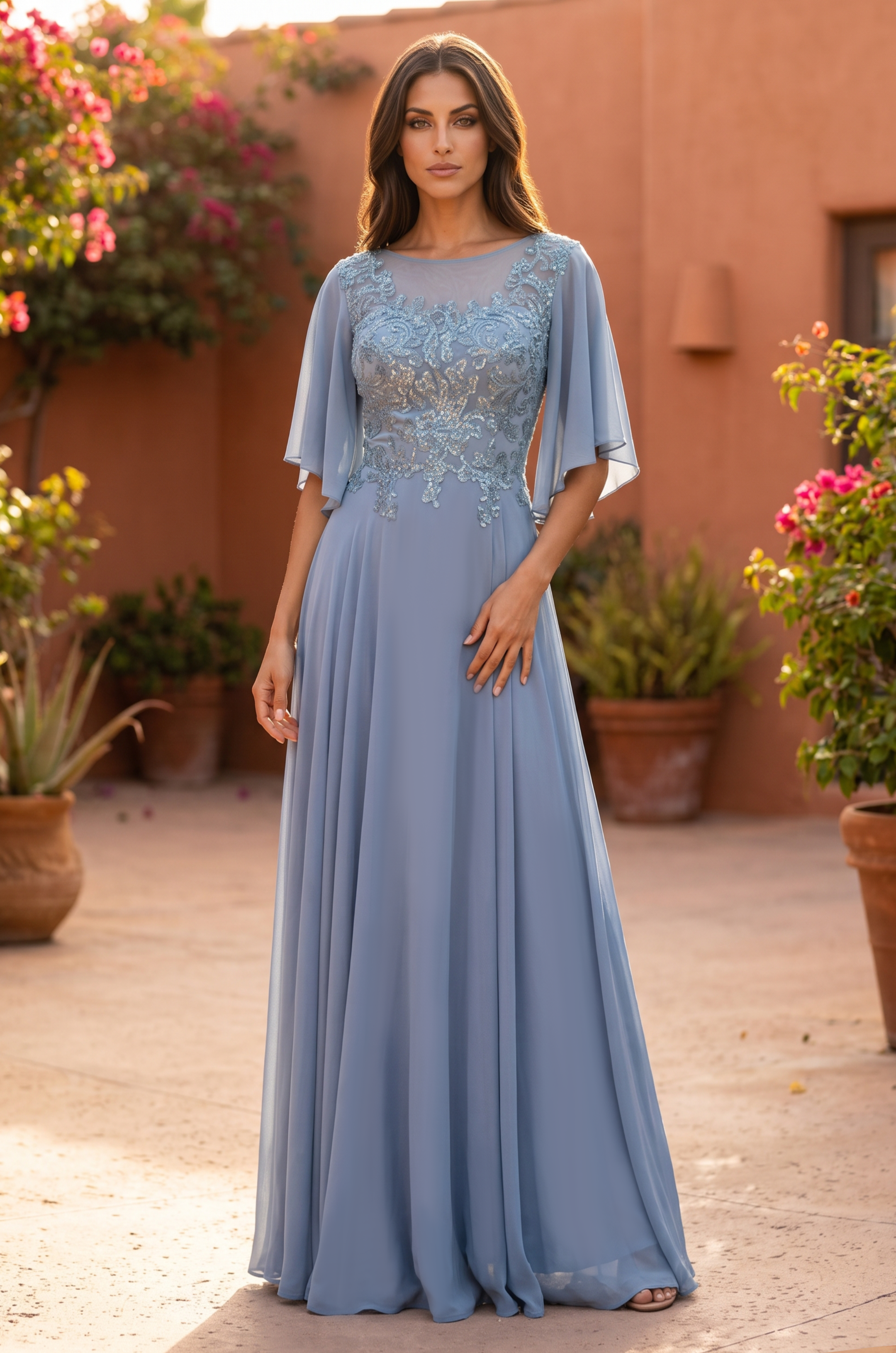 Short Sleeve Mother of the Bride Dress