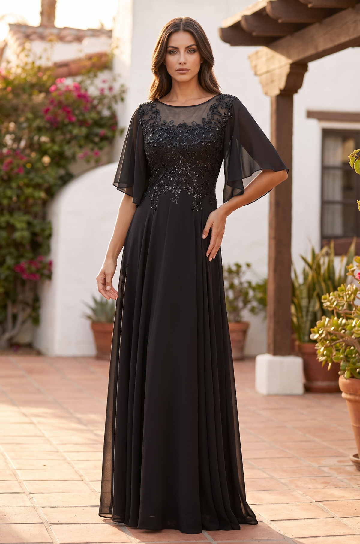 Short Sleeve Mother of the Bride Dress