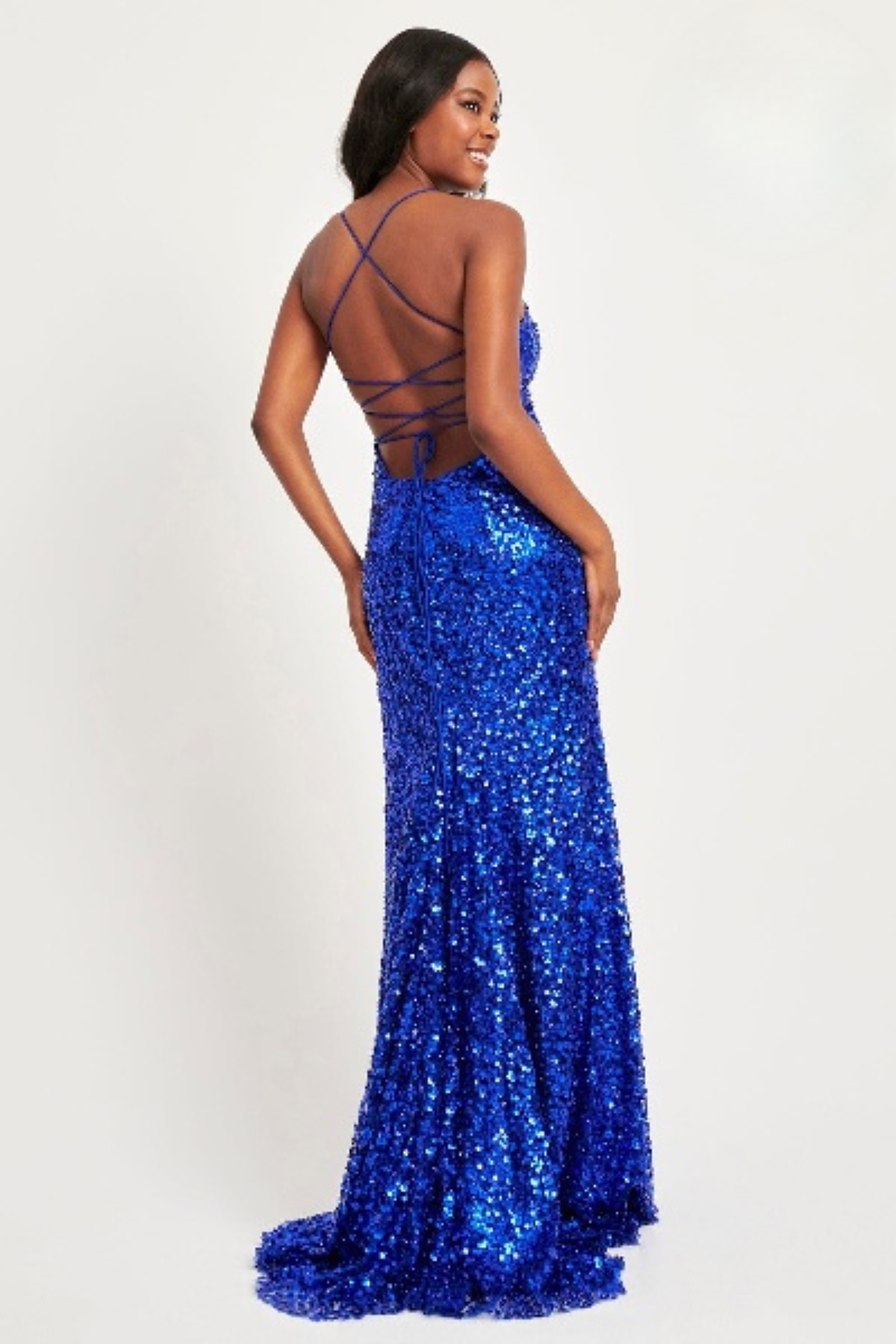 Prom Dresses Long Formal Sequin Metallic Prom Dress Royal