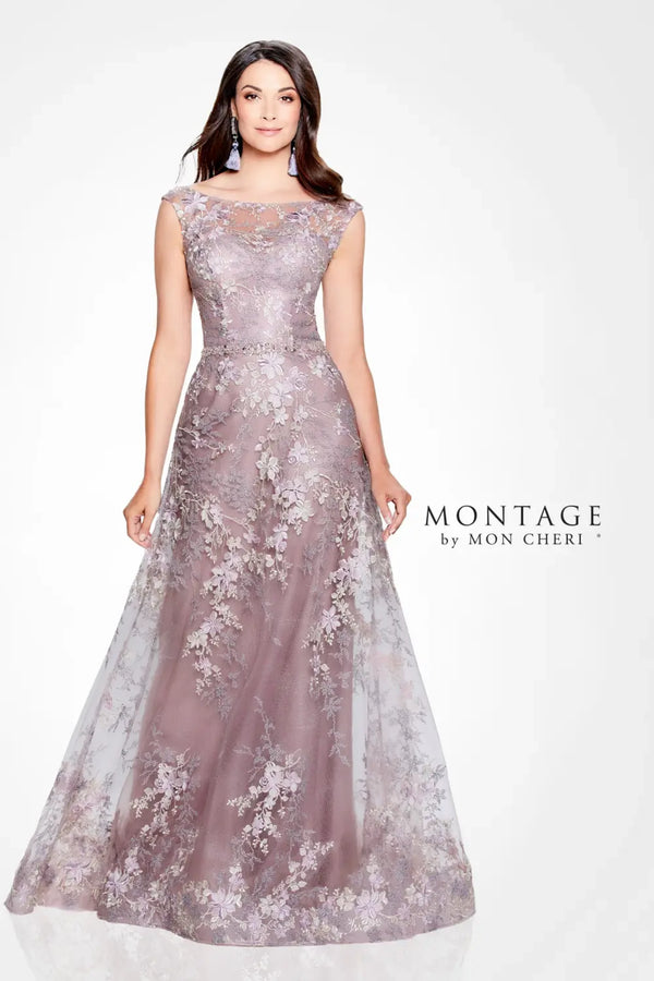 Montage 120917 Glitter Long Formal A Line Evening Dress