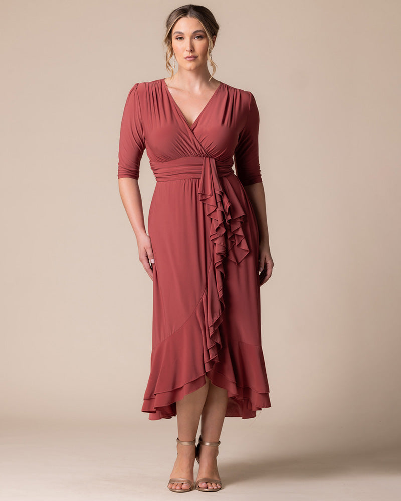 Plus Size Dresses Cocktail Ruffle High Low Plus Size Dress Kiyonna 11242213 Rosy Sunset