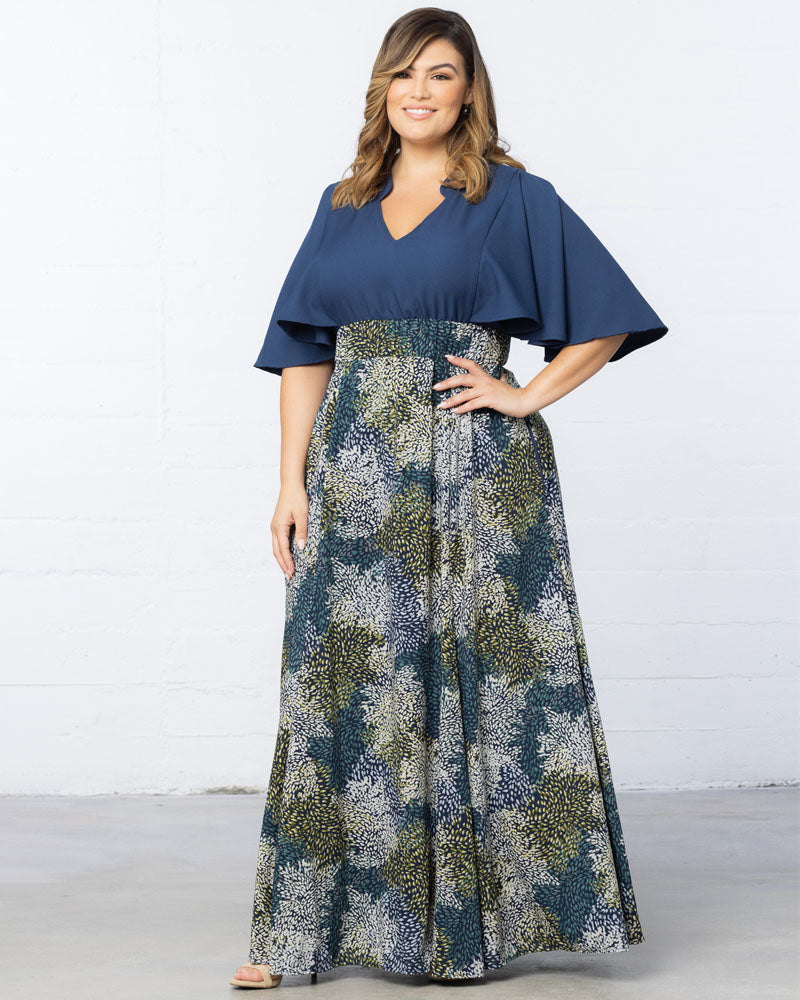 V-Neck Floor-Length Jersey Evening A-Line Kiyonna 11242607