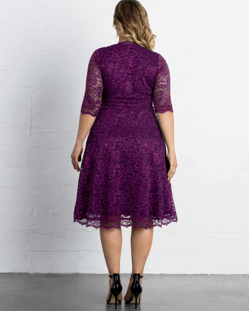 Plus Size Dresses A Line Short Lace Midi Cocktail Plus Size Dress Kiyona 12150901 Berry Bliss