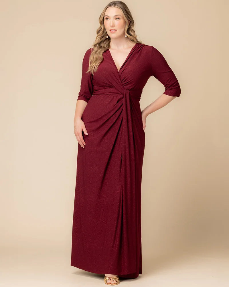 Plus Size Dresses Long Formal Plus Size Glitter Evening Mother of the Bride Dress Kiyona 12182203 Garnet
