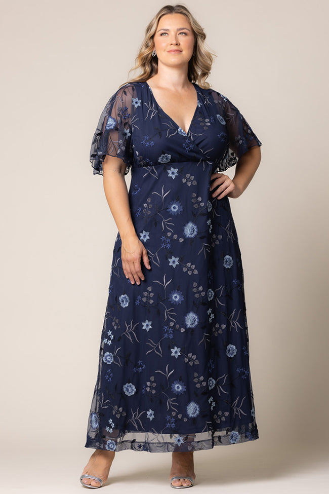 Kiyonna 12192101 Long Formal Printed Plus Size Dress