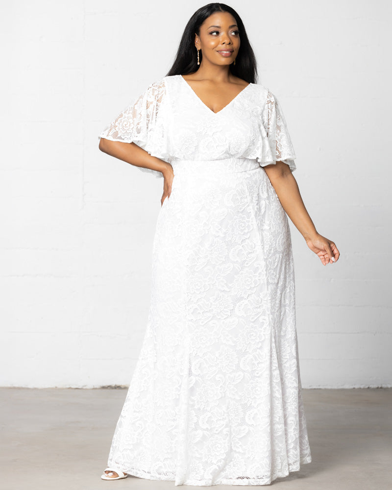 Wedding Dresses Long Lace A Line Plus Size Wedding Dress Kiyonna 12230901 Pearl