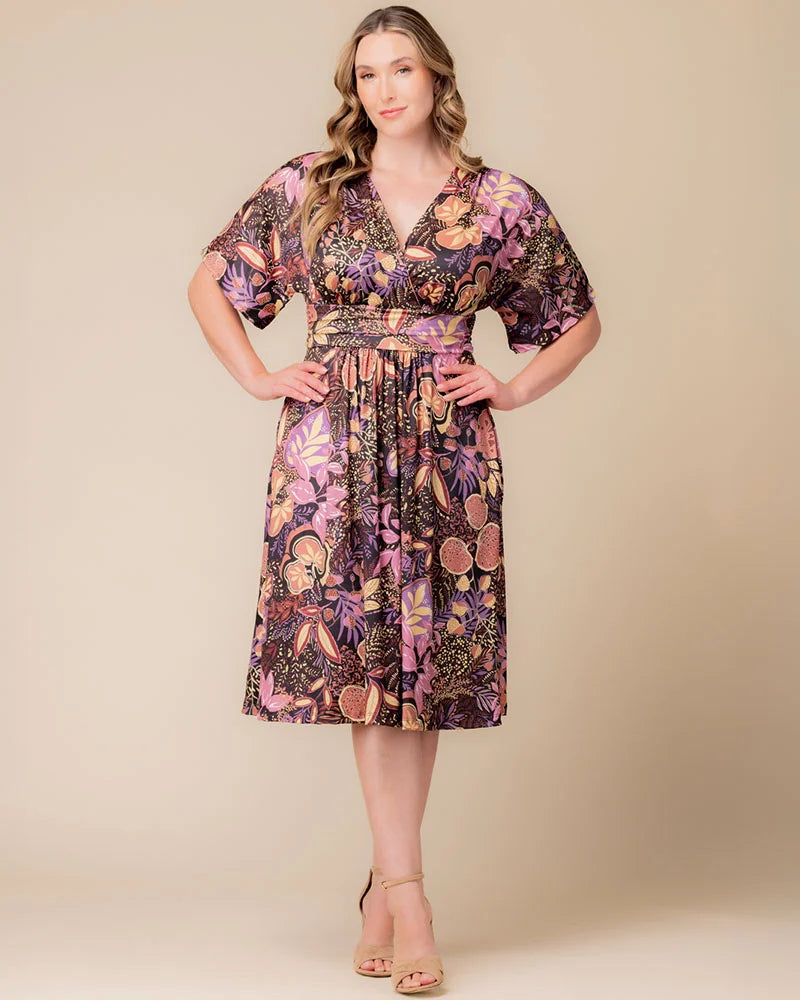 Plus Size Dresses Midi Print Cocktail Plus Size Dress Autumn Wonderland