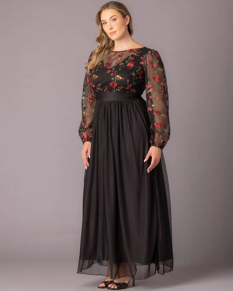 Kiyonna 12252106 Long Formal Floral Mother of the Bride Plus Size