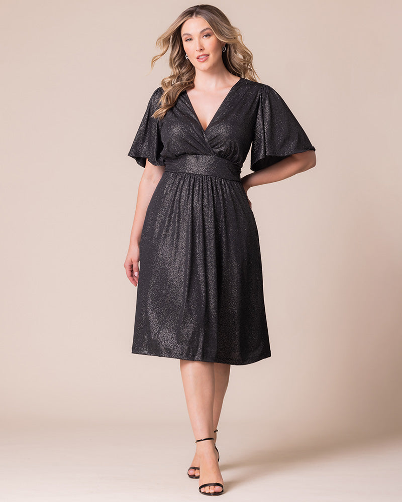 Plus Size Dresses Short Midi Cocktail Plus Size Dress Silver Starlight