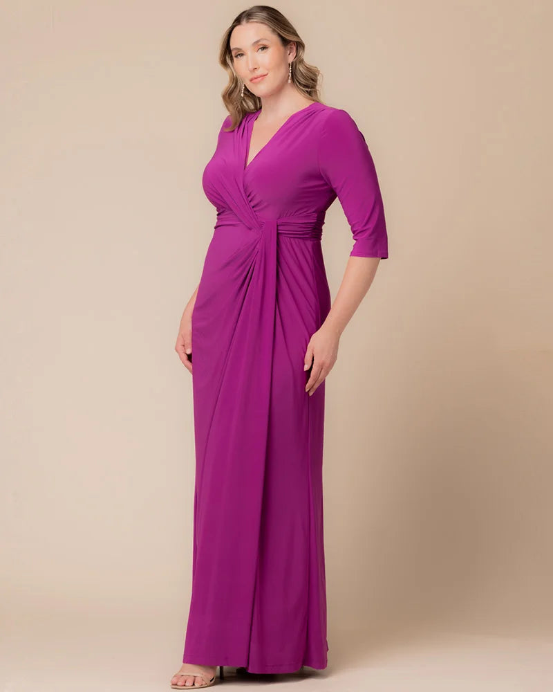 Plus Size Dresses Long Sleeve Formal Mother of the Bride Evening prom Dress Dress  Magenta