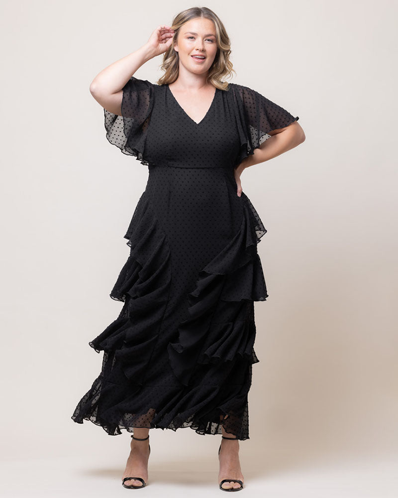 V-Neck Floor-Length Chiffon Evening A-Line Kiyonna 17191301