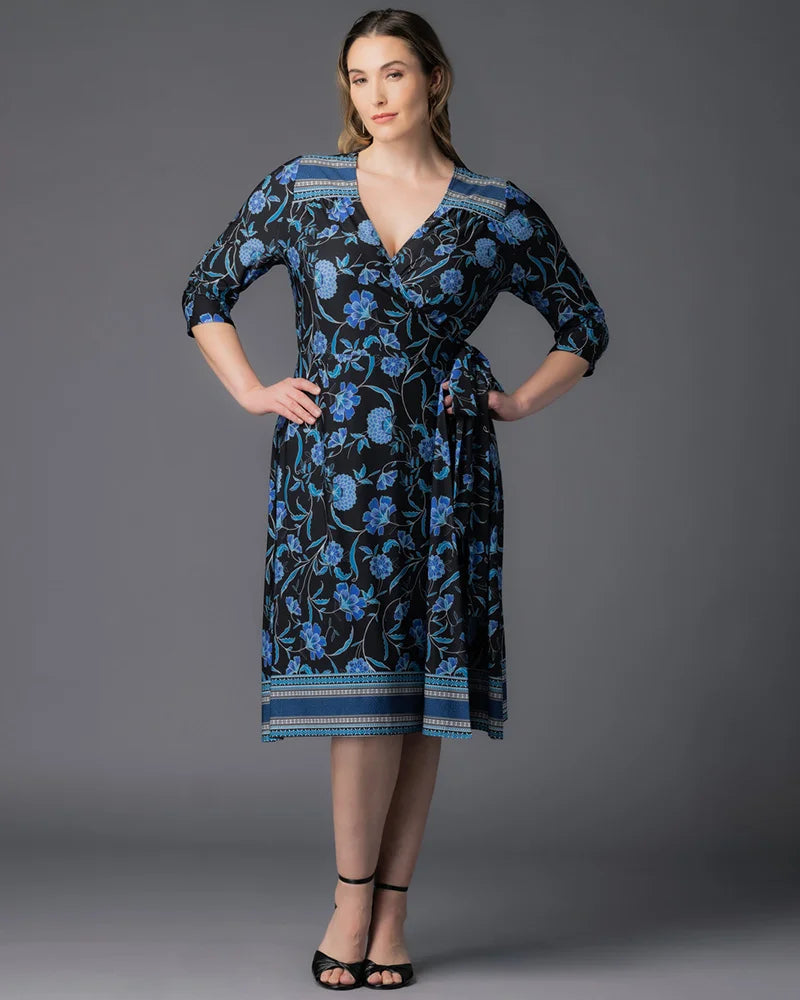 V-Neck Knee-Length Jersey Evening A-Line Kiyonna 18162203
