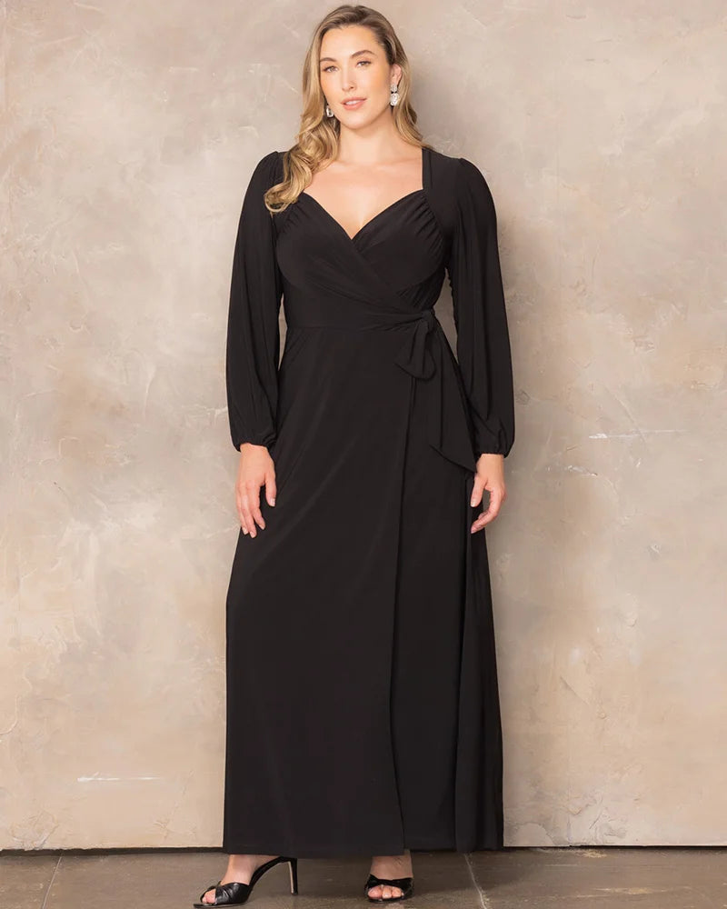 Plus Size Dresses Plus Size Mother of the Bride Long Sleeve Formal Dress Kiyona 18222201 Black Noir