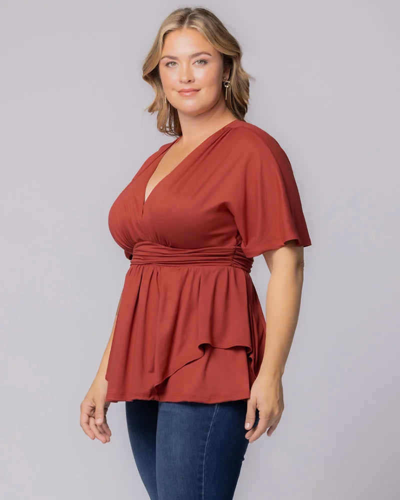 Top Fitted Formal Plus Size Top Ruby Rendezvous